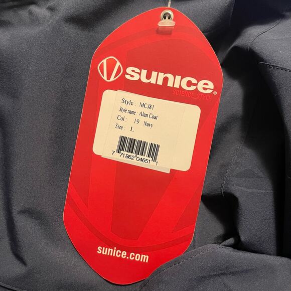 Sunice Alan Full Length Coach's Coat Mens Large Navy Blue Basic Windbreaker - Picture 13 of 13